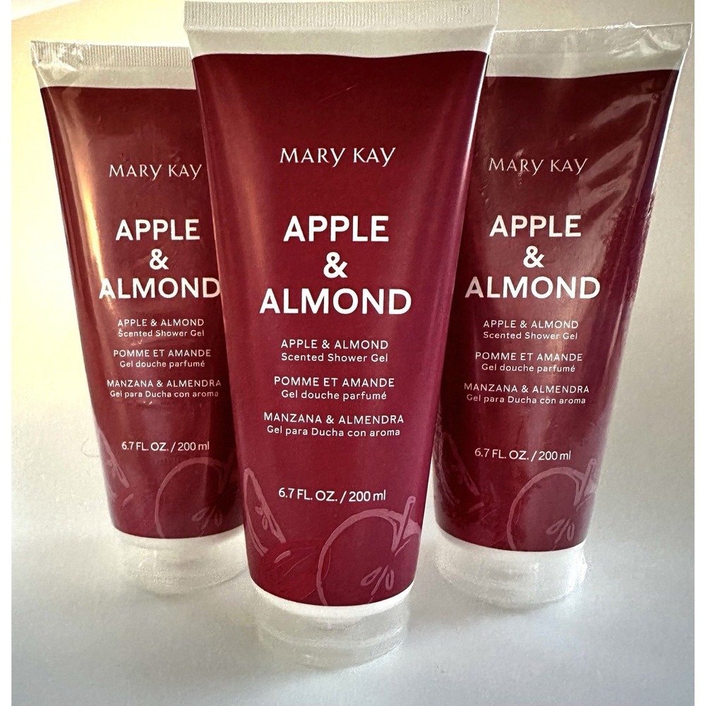 (Lot Of 3) MARY KAY APPLE & ALMOND SCENTED SHOWER GEL 6.7 FL. OZ. FULL SIZE